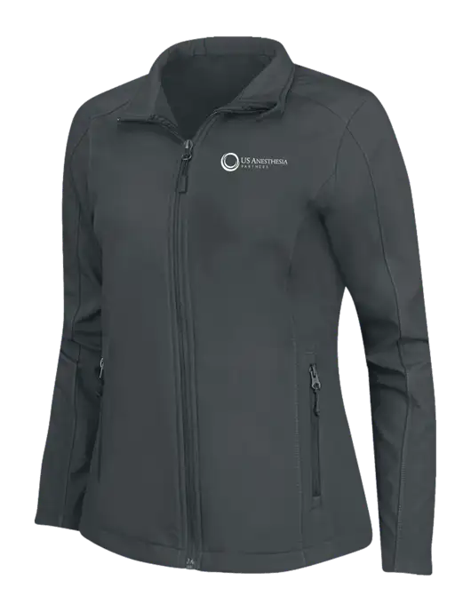 Charcoal Grey Womens Core Soft Shell Jacket w/US Anesthesia Partners Logo
