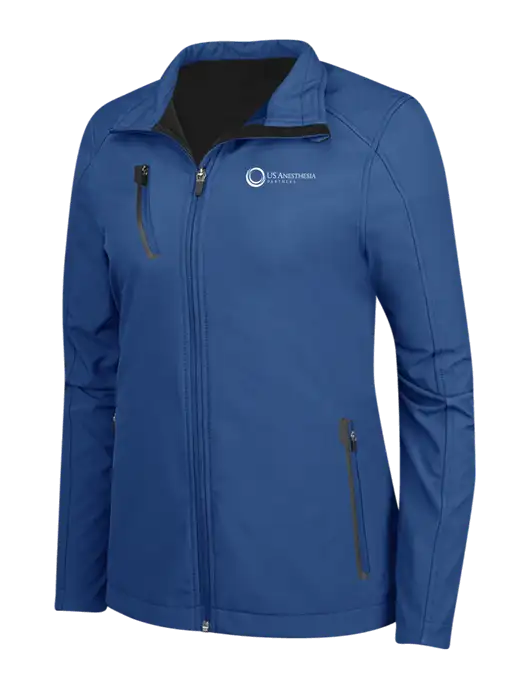Dark Royal Womens Welded Softshell Jacket w/US Anesthesia Partners Logo