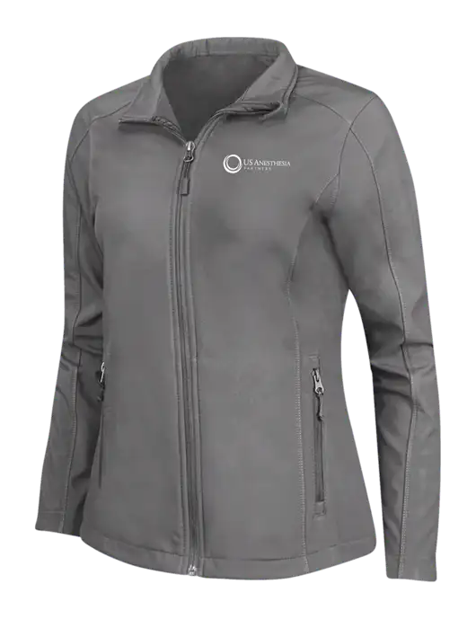 Medium Grey Womens Core Soft Shell Jacket w/US Anesthesia Partners Logo