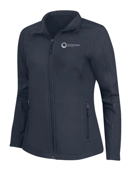 Navy Womens Core Soft Shell Jacket w/US Anesthesia Partners Logo