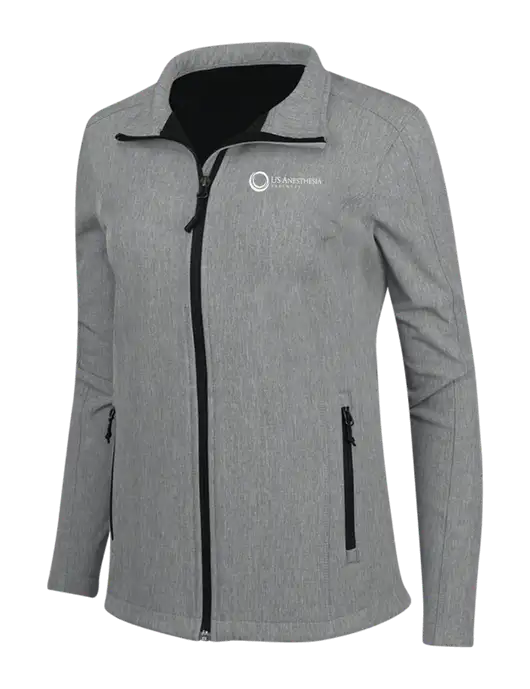 Medium Grey Heather Womens Core Soft Shell Jacket w/US Anesthesia Partners Logo