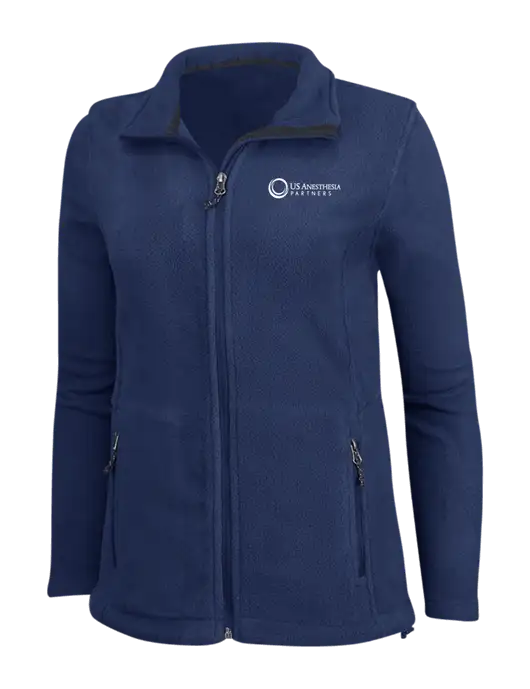Womens Navy Fleece Jacket w/US Anesthesia Partners Logo