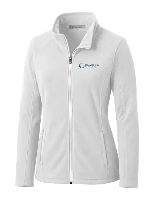 White Womens Microfleece Jacket w/US Anesthesia Partners Logo
