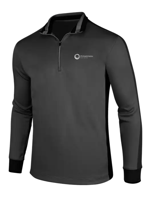 NIKE Anthracite Heather/Black Dry-Fit 1/2 Zip Cover-Up w/US Anesthesia Partners Logo