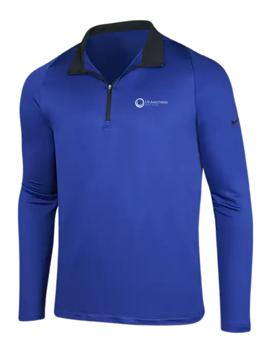 NIKE Deep Royal/Black Dry-Fit Stretch 1/2 Zip Cover-Up w/US Anesthesia Partners Logo