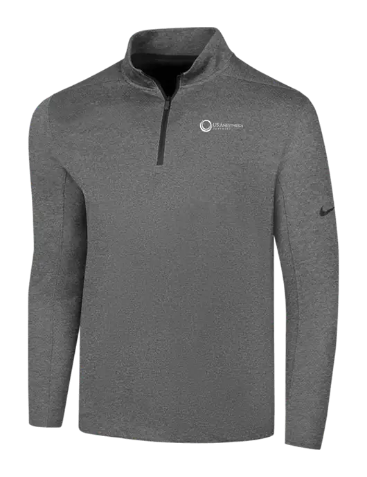 NIKE Dark Grey Heather Dry 1/2 Zip Cover-Up w/US Anesthesia Partners Logo