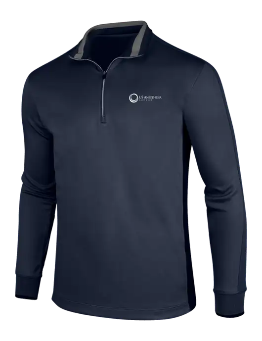 NIKE Midnight Navy Heather/Midnight Navy Dry-Fit 1/2 Zip Cover-Up w/US Anesthesia Partners Logo
