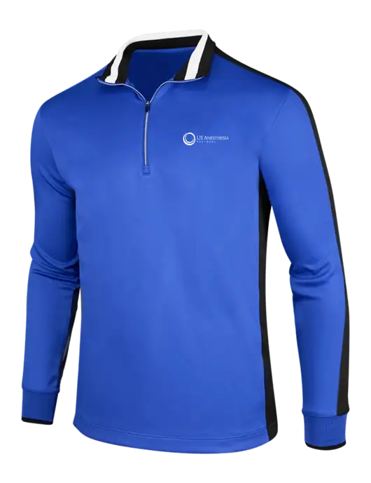 NIKE Game Royal/Black/White Dry-Fit 1/2 Zip Cover-Up w/US Anesthesia Partners Logo