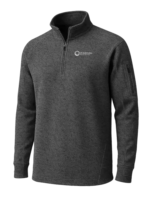 Graphite Heather Tech Fleece 1/4 Zip Pullover w/US Anesthesia Partners Logo