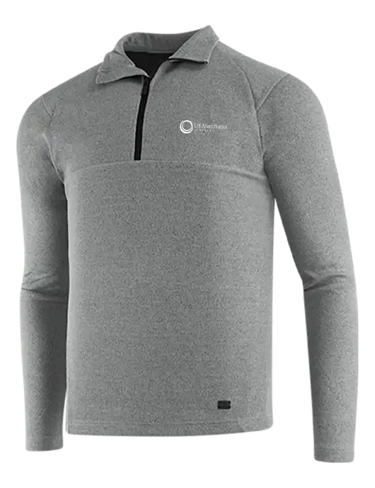 OGIO Petrol Grey Heather Transition 1/4 Zip Pullover w/US Anesthesia Partners Logo