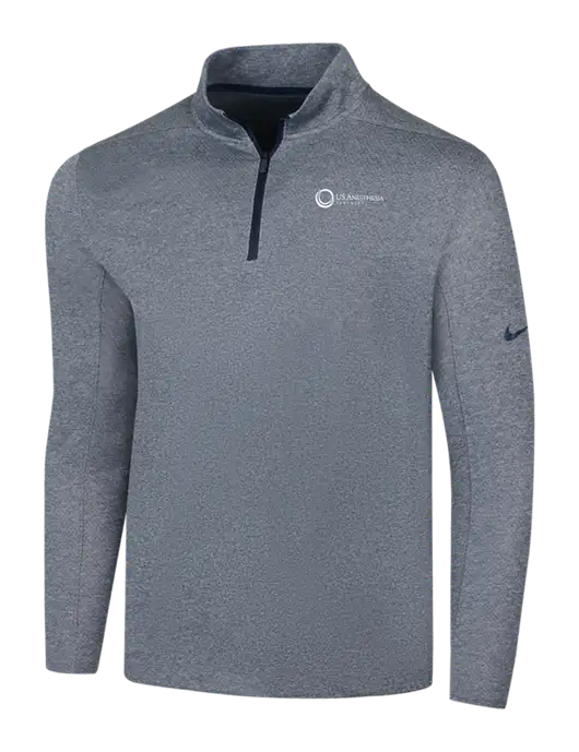 NIKE Navy Heather Dry 1/2 Zip Cover-Up w/US Anesthesia Partners Logo