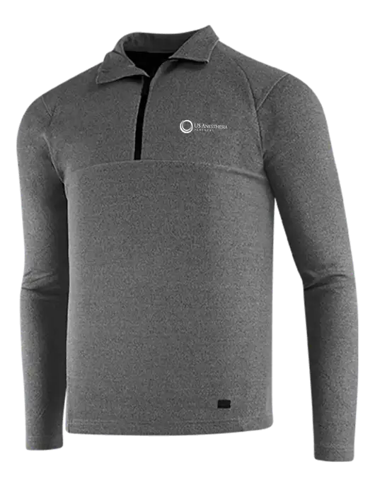 OGIO Dark Grey Heather Transition 1/4 Zip Pullover w/US Anesthesia Partners Logo