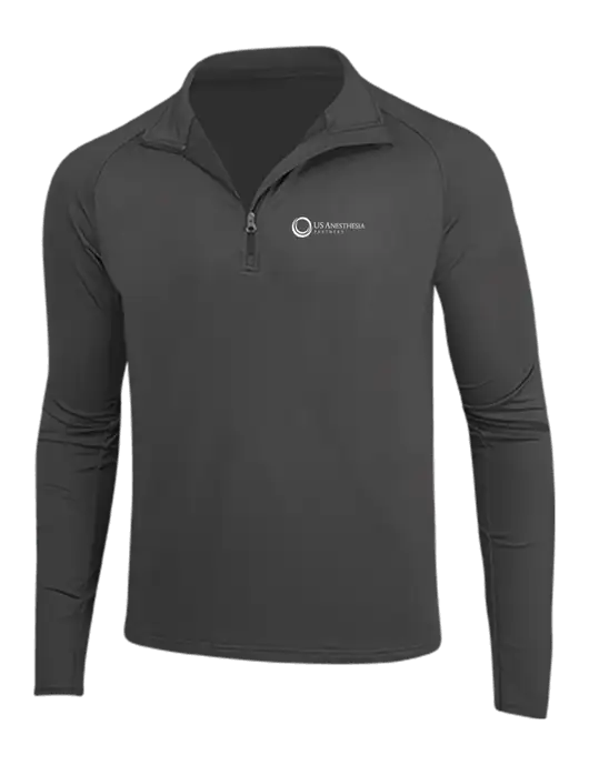 Charcoal Grey Sport Wick Stretch 1/4 Zip Pullover w/US Anesthesia Partners Logo