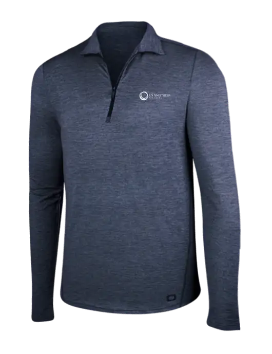 OGIO Blue Indigo Heather Endurance Force 1/4 Zip w/US Anesthesia Partners Logo