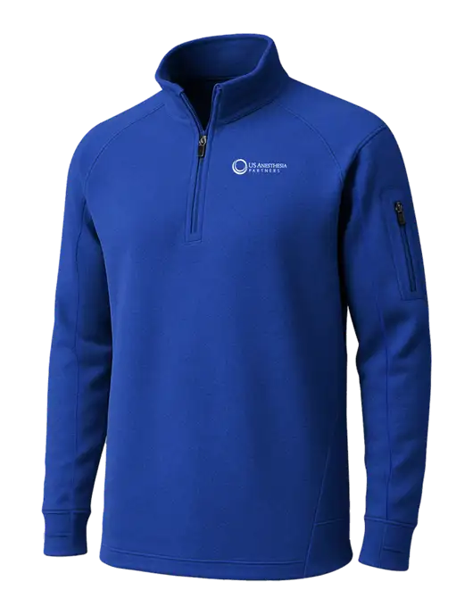 True Royal Tech Fleece 1/4 Zip Pullover w/US Anesthesia Partners Logo