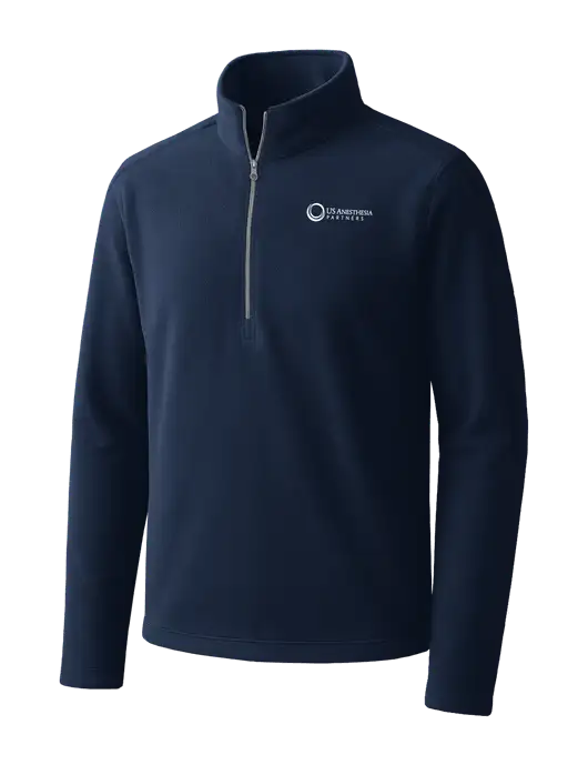 Navy Microfleece 1/2 Zip Pullover w/US Anesthesia Partners Logo
