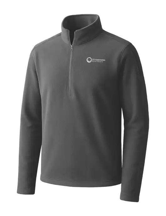 Medium Grey Microfleece 1/2 Zip Pullover w/US Anesthesia Partners Logo
