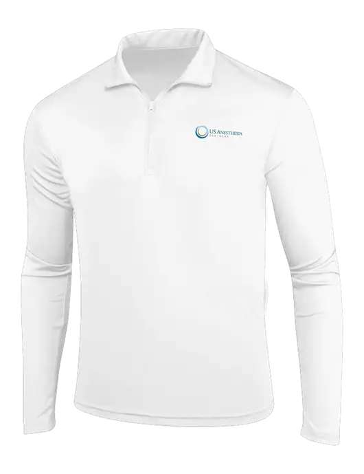 White PosiCharge Competitor 1/4 Zip Pullover w/US Anesthesia Partners Logo