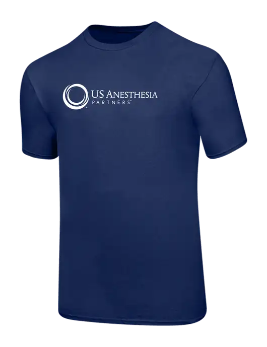 Ring Spun Navy 4.5 oz T-Shirt w/US Anesthesia Partners Logo