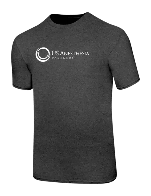 Ring Spun Dark Heather Grey 4.5 oz T-Shirt w/US Anesthesia Partners Logo