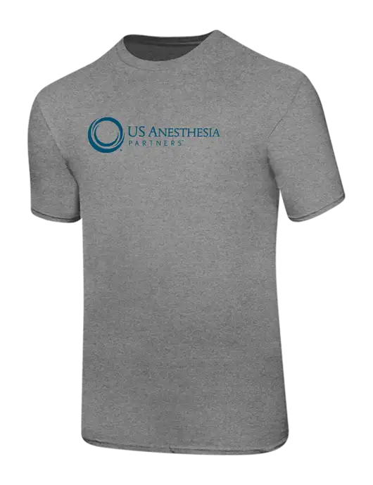 Ring Spun Light Heather Grey 4.5 oz T-Shirt w/US Anesthesia Partners Logo