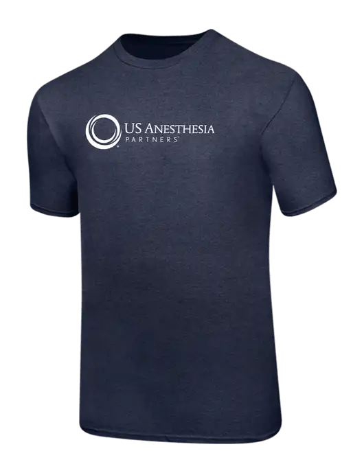 Ring Spun Heather Navy 4.5 oz T-Shirt w/US Anesthesia Partners Logo