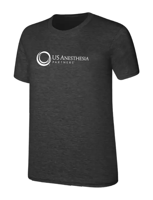 Womens Ring Spun Dark Heather Grey 4.5 oz T-Shirt w/US Anesthesia Partners Logo