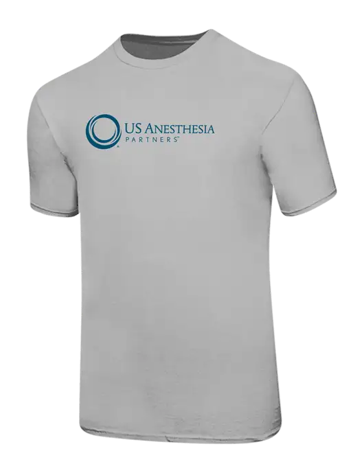 Ring Spun Silver 4.5 oz T-Shirt w/US Anesthesia Partners Logo