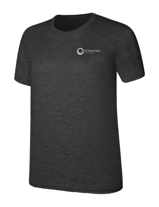 Womens Ring Spun Dark Heather Grey 4.5 oz T-Shirt w/US Anesthesia Partners Logo