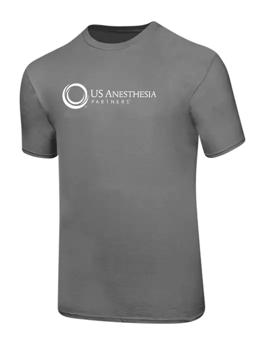 Ring Spun Medium Grey 4.5 oz T-Shirt w/US Anesthesia Partners Logo