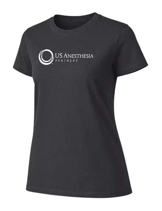 Womens Ring Spun Charcoal 4.5 oz T-Shirt w/US Anesthesia Partners Logo