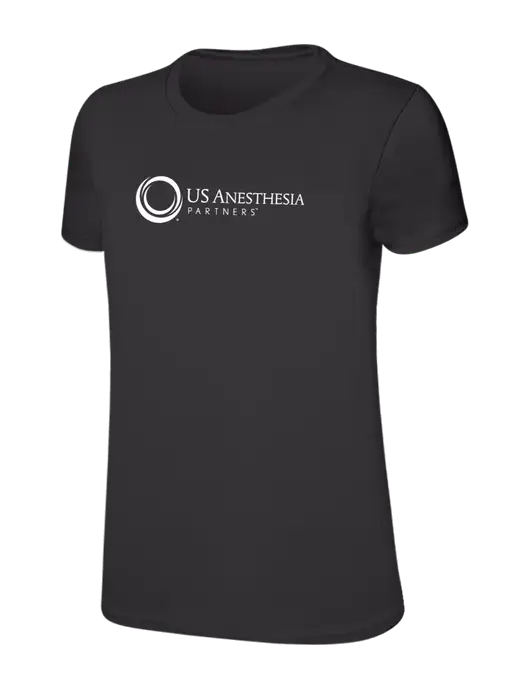 Womens Ring Spun Charcoal 4.5 oz T-Shirt w/US Anesthesia Partners Logo