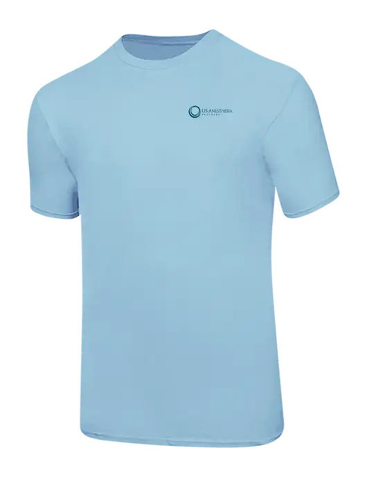 Ring Spun Light Blue 4.5 oz T-Shirt w/US Anesthesia Partners Logo