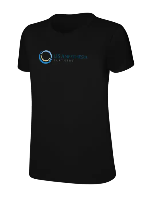 Womens Ring Spun Jet Black 4.5 oz T-Shirt w/US Anesthesia Partners Logo