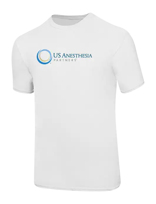 Ring Spun White 4.5 oz T-Shirt w/US Anesthesia Partners Logo