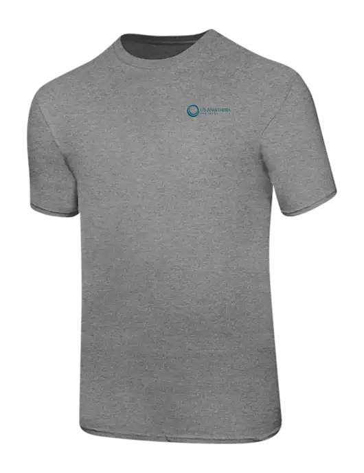 Ring Spun Light Heather Grey 4.5 oz T-Shirt w/US Anesthesia Partners Logo