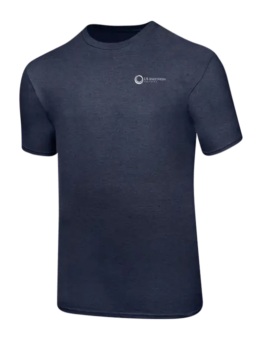 Ring Spun Heather Navy 4.5 oz T-Shirt w/US Anesthesia Partners Logo