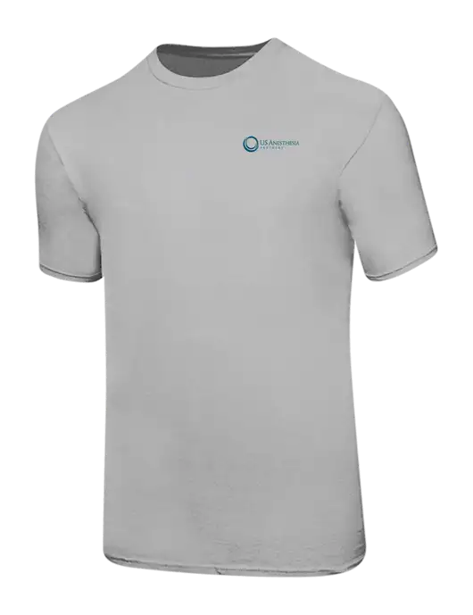 Ring Spun Silver 4.5 oz T-Shirt w/US Anesthesia Partners Logo