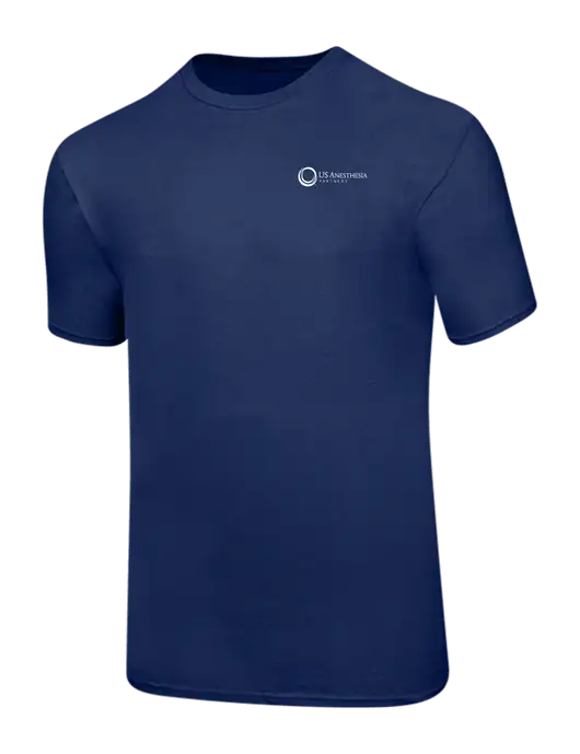 Ring Spun Navy 4.5 oz T-Shirt w/US Anesthesia Partners Logo