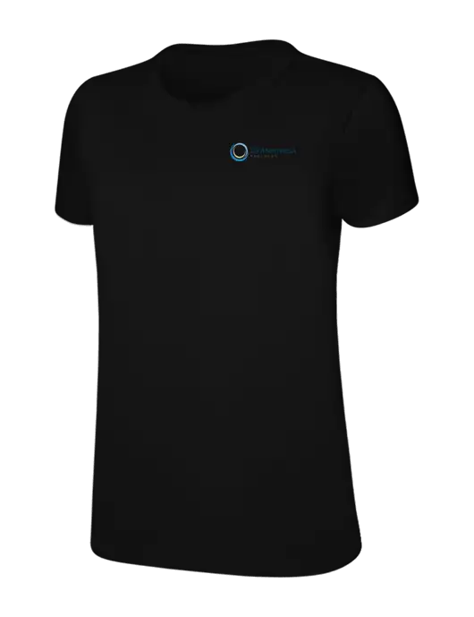 Womens Ring Spun Jet Black 4.5 oz T-Shirt w/US Anesthesia Partners Logo