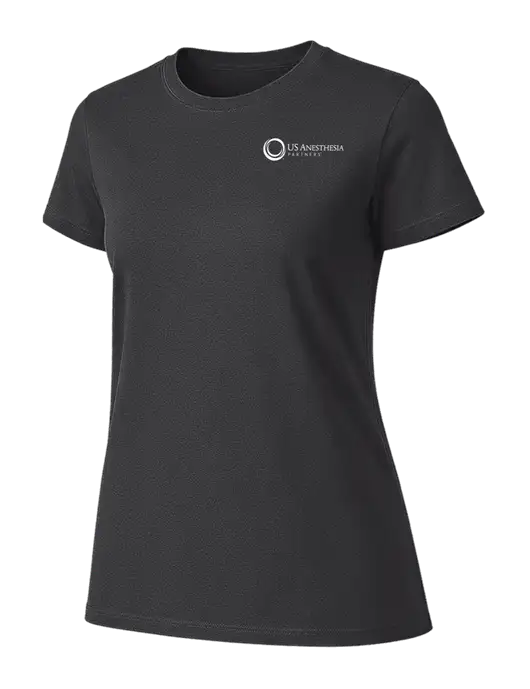 Womens Ring Spun Charcoal 4.5 oz T-Shirt w/US Anesthesia Partners Logo
