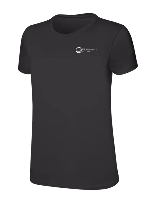 Womens Ring Spun Charcoal 4.5 oz T-Shirt w/US Anesthesia Partners Logo
