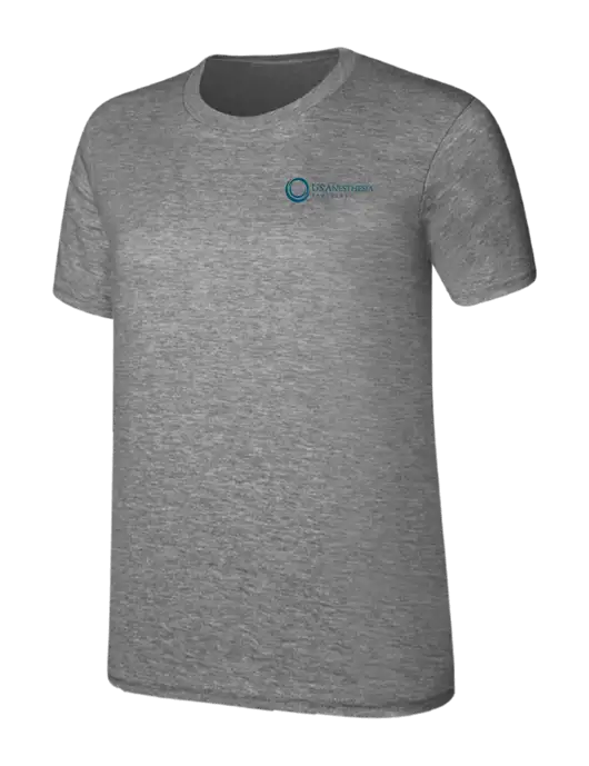 Womens Ring Spun Light Grey Heather 4.5 oz T-Shirt w/US Anesthesia Partners Logo