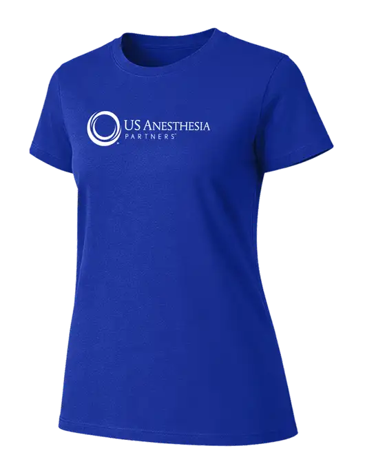 Womens Ring Spun Royal 4.5 oz T-Shirt w/US Anesthesia Partners Logo