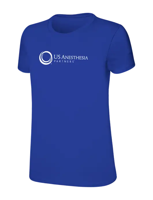 Womens Ring Spun Royal 4.5 oz T-Shirt w/US Anesthesia Partners Logo