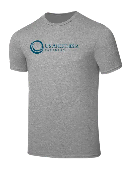 Seriously Soft Light Heather Grey T-Shirt w/US Anesthesia Partners Logo