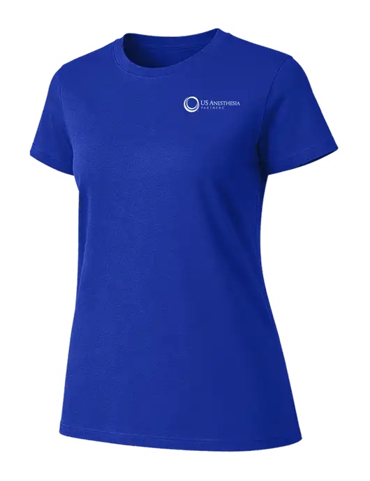 Womens Ring Spun Royal 4.5 oz T-Shirt w/US Anesthesia Partners Logo