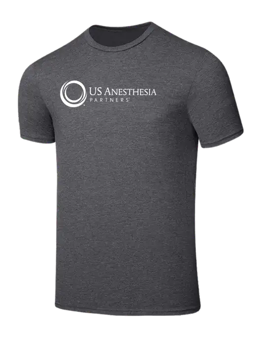 Seriously Soft Heathered Charcoal T-Shirt w/US Anesthesia Partners Logo