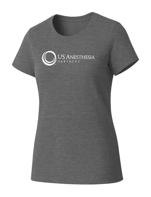 Womens Seriously Soft Grey Frost T-Shirt w/US Anesthesia Partners Logo