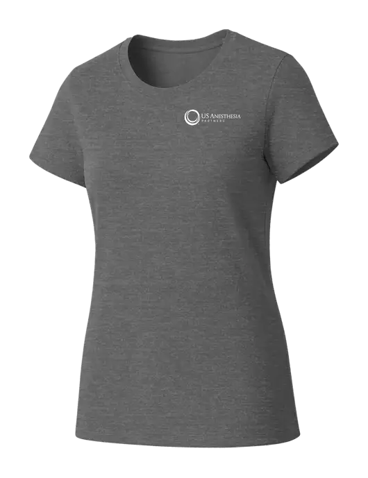 Womens Seriously Soft Grey Frost T-Shirt w/US Anesthesia Partners Logo